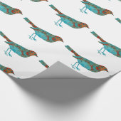 Rustic Turquoise Bird Cadeaupapier (Hoek)