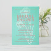 Rustic Turquoise Bridal Shower Invitations Kaart (Staand voorkant)