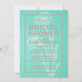 Rustic Turquoise Bridal Shower Invitations Kaart