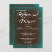 Rustic Turquoise Brown repesal Dinner Invitation Kaart (Voorkant / Achterkant)