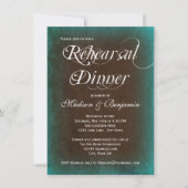 Rustic Turquoise Brown repesal Dinner Invitation Kaart (Voorkant)