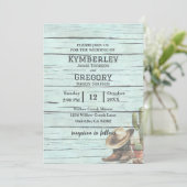 Rustic Turquoise Country Western Boots Pet Kaart (Staand voorkant)