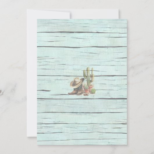 Rustic Turquoise Country Western Boots Pet Kaart (Achterkant)