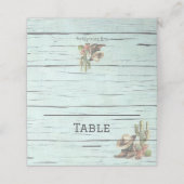 Rustic Turquoise country Western Wedding Plaatskaartje (Buitenkant ongevouwen)