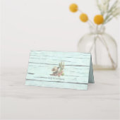 Rustic Turquoise country Western Wedding Plaatskaartje (Achterkant)