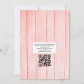 Rustic Turquoise en Coral Beach QR Code Weddenscha Kaart (Achterkant)