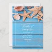 Rustic Turquoise en Coral Beach Wedding Kaart (Voorkant)