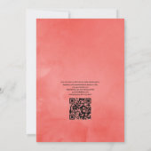 Rustic Turquoise en Coral Floral QR Code Wedding Kaart (Achterkant)