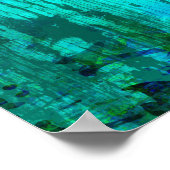 Rustic Turquoise Floral Weathered Wood Grain Poster (Hoek)