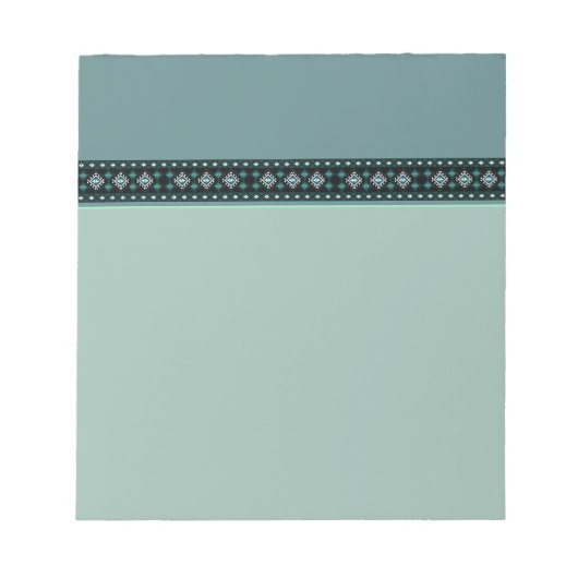 Rustic Turquoise Kilim Pattern Border Notitieblok (Voorkant)