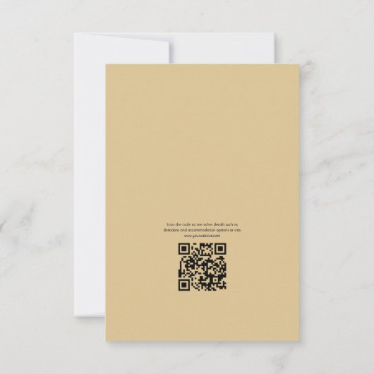 Rustic Turquoise QR Code RSVP Beach Wedding Kaartje (Achterkant)