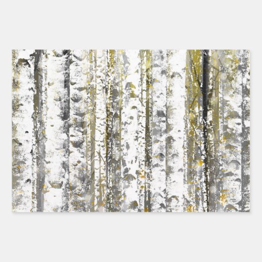 Rustic Turquoise Rust and Yellow Birch Trees Inpakpapier Vel (Voorkant 3)
