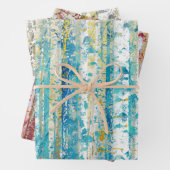 Rustic Turquoise Rust and Yellow Birch Trees Inpakpapier Vel (In situ)
