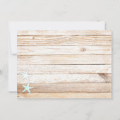 Rustic Turquoise Starfish Seashell Wedding Invite Kaart (Achterkant)