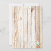 Rustic Turquoise Starfish Wedding Invitation Kaart (Achterkant)