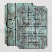 RUSTIC TURQUOISE TROUWKAART KAART (Voorkant / Achterkant)