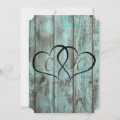RUSTIC TURQUOISE WEDDING INVITE KAART (Achterkant)