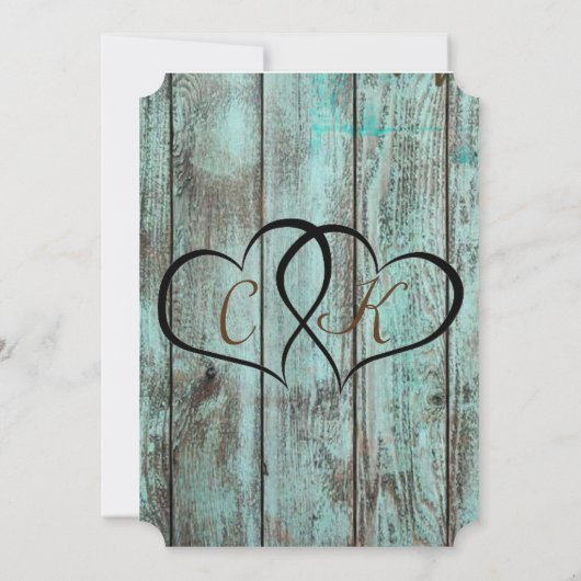 RUSTIC TURQUOISE WEDDING INVITE KAART (Achterkant)