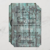 RUSTIC TURQUOISE WEDDING INVITE KAART (Voorkant / Achterkant)