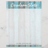 Rustic Turquoise Wood  & Boho Chic Boutique Briefhoofd Sjabloon (Voorkant)