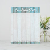Rustic Turquoise Wood  & Boho Chic Boutique Briefhoofd Sjabloon (Staand voorkant)