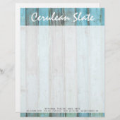 Rustic Turquoise Wood  & Boho Chic Boutique Briefhoofd Sjabloon (Voorkant / Achterkant)