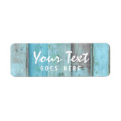 Rustic Turquoise Wood & Boho Chic Boutique Etiket (Voorkant)
