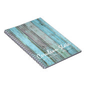 Rustic Turquoise Wood  & Boho Chic Boutique Notitieboek (Rechterzijde)