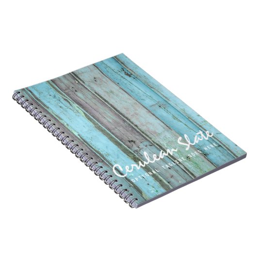 Rustic Turquoise Wood  & Boho Chic Boutique Notitieboek (Rechterzijde)