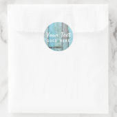 Rustic Turquoise Wood  & Boho Chic Boutique Ronde Sticker (Tas)