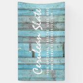 Rustic Turquoise Wood  & Boho Chic Boutique Spandoek (Verticaal)