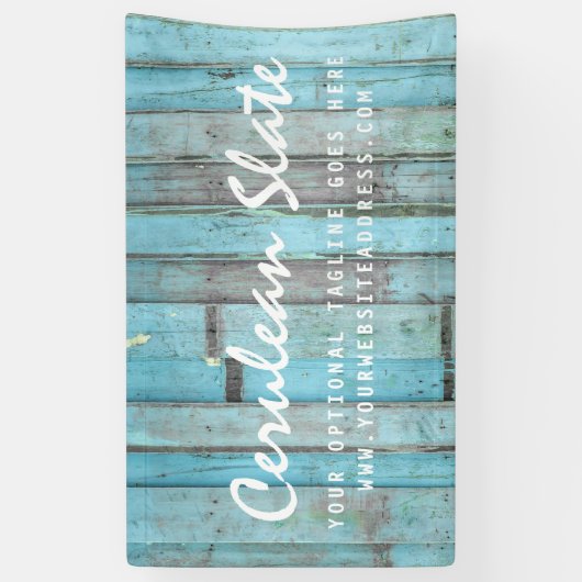 Rustic Turquoise Wood  & Boho Chic Boutique Spandoek (Verticaal)