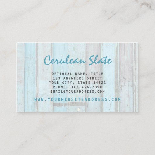 Rustic Turquoise Wood  & Boho Chic Boutique Visitekaartje (Achterkant)