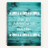 Rustic Turquoise Wood Camping Custom RV Journal Notitieboek (Voorkant)