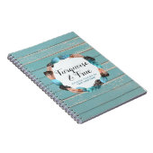 Rustic Turquoise Wood & Feather Wreath Boho Chic Notitieboek (Rechterzijde)