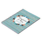 Rustic Turquoise Wood & Feather Wreath Boho Chic Notitieboek (Linkerzijde)