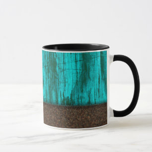Rustic Turquoise Wood Grain Sandstone Mok