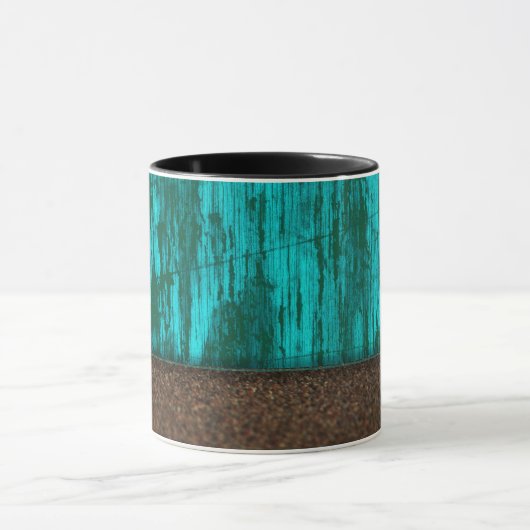  Rustic Turquoise Wood Grain Sandstone Mok (Midden)