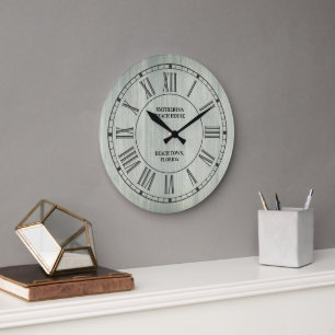 Rustic Turquoise Wood Roman Numeras Beach Grote Klok