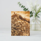 Rustic Tuscan European Hillside Vintage Nostalgia Briefkaart (Staand voorkant)