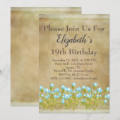 Rustic Tuscan Gold Birthday Uitnodiging (Voorkant / Achterkant)