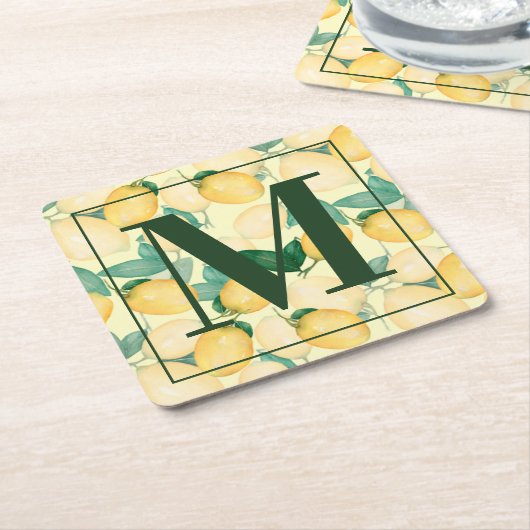 Rustic Tuscan Lemons and Greenery Kartonnen Onderzetters (Schuin)