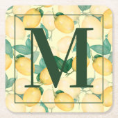 Rustic Tuscan Lemons and Greenery Kartonnen Onderzetters (Voorkant)