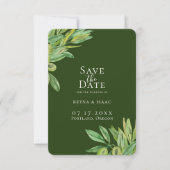 Rustic Tuscan Olive Greenery Save the Date Aankondiging (Voorkant)