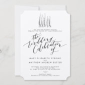 Rustic Tuscany Calligraphy Wedding Invitation Kaart (Voorkant)