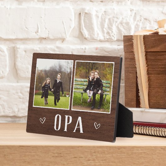 Rustic Twee Foto's Opa Opa Fotoplaat