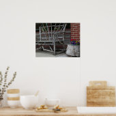 Rustic Twig Bench & Flowers Poster (Keuken)