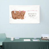 Rustic Twin Girls Cub Beer Baby shower Spandoek (Beurs)