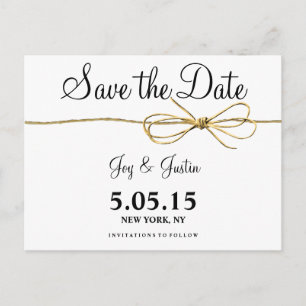 Rustic Twine Bow Save the Date Briefkaarten