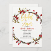 Rustic Twine Cranberry Berry Krans Vrijgezellenfee Kaart (Voorkant / Achterkant)